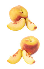 Served peach fruit composition isolated