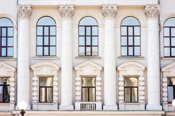 Architecture and windows of ancient renaissance style