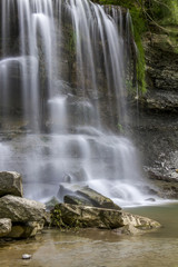 Waterfall Cascading over Sedimentary Rock from the Devonian Period - Rock Glen, Ontario