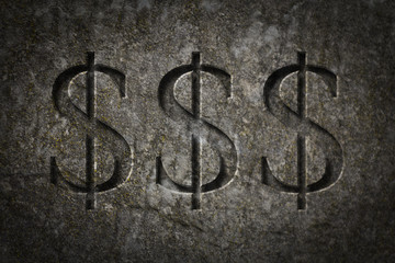 Engraved Money Sign