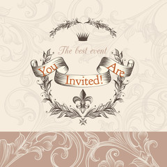 Luxury wedding invitation in Victorian style