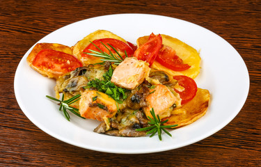Salmon with grilled vegetables