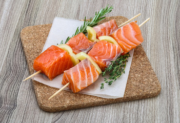 Salmon skewer