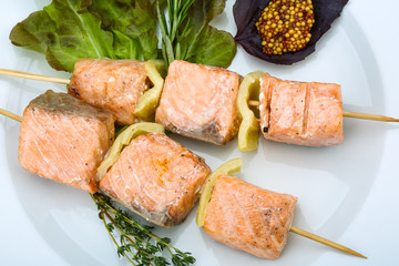 Salmon skewer