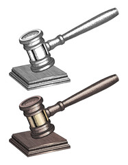 Gavel - Hand Drawn is an illustration of a gavel used by court judges and other symbols of authority.