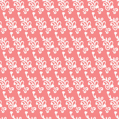 Pink decorative seamless vector background with hearts