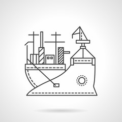 Transport vessel line vector icon