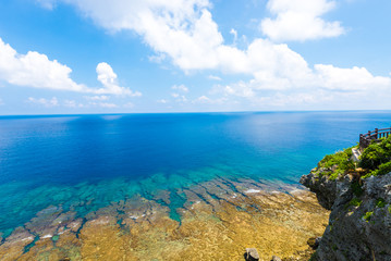 Fototapeta na wymiar Beautiful sea and the magnificent reef, Okinawa, Japan