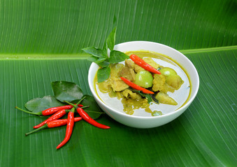 Green pork Curry , Thai cuisine