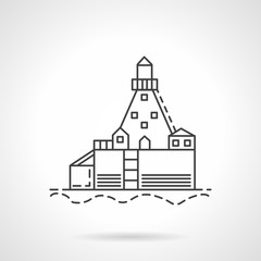 Obraz premium Harbor dock line vector icon