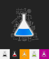 tube paper sticker with hand drawn elements