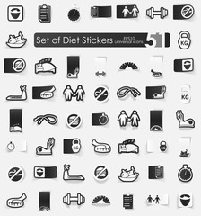 Set of diet stickers