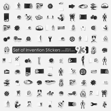 Set of invention stickers
