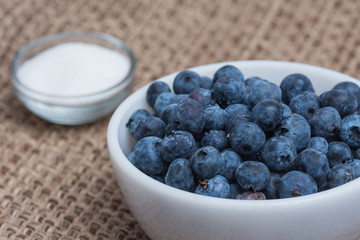 Blueberries and sugar