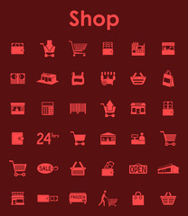 Set of shop simple icons