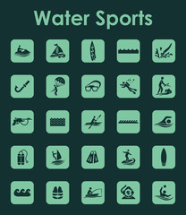 Set of water sports simple icons