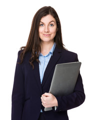 Young businesswoman hold with laptop computer