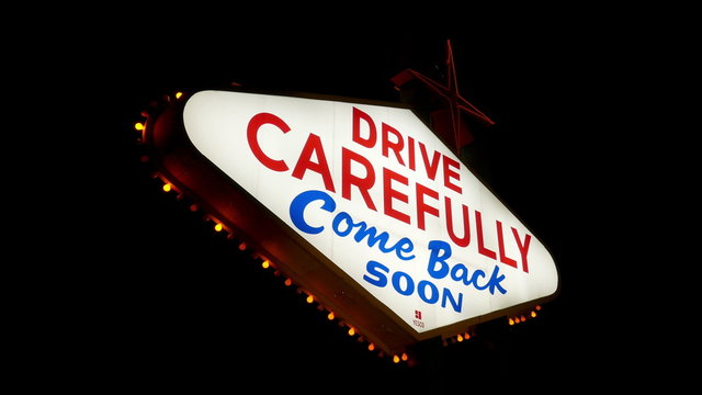 Welcome to Fabulous Las Vegas Nevada Sign - Drive Carefully (Loopable) 4K UHD