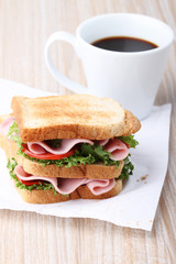 ham and vegetables sandwich