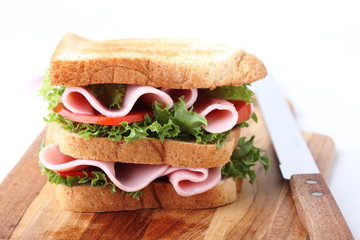 ham and vegetables sandwich