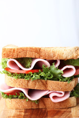 ham and vegetables sandwich