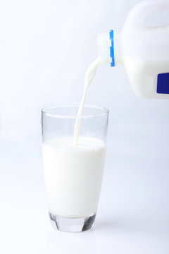 Glass Of Milk On White Background