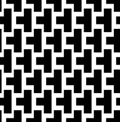 Black and white geometric seamless pattern, abstract background.