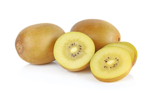 Gold Kiwi Fruit On A White Background