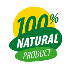 Abstract vector logo for 100% natural products