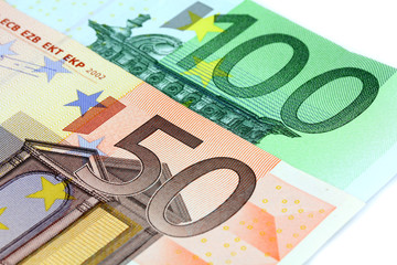 euro money on white background