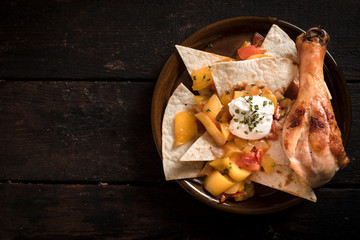 Chicken and tortilla