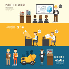 Business design conference concept people set presentation, plan