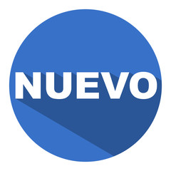 Icono redondo texto NUEVO azul