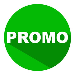 Icono redondo texto PROMO verde
