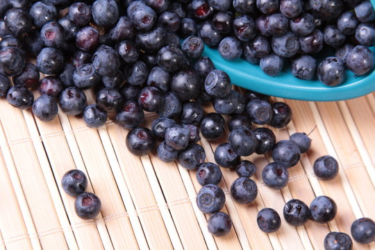 scattered blueberries
