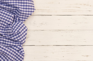 Tablecloth on white wooden table