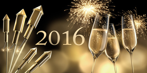 Silvester 2016 mit Feuerwerk