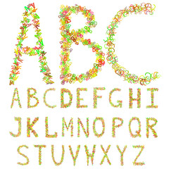The letter composed of smaller letters.