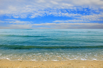 Black sea beach blue sky sand sun daylight