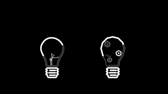 Light bulbs appearing in black and white