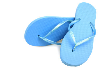 isolate, blue beach flip flops