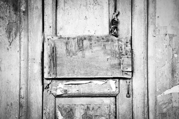 Grunge wood panel on antique door