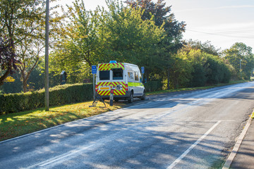 Speed camera in operation