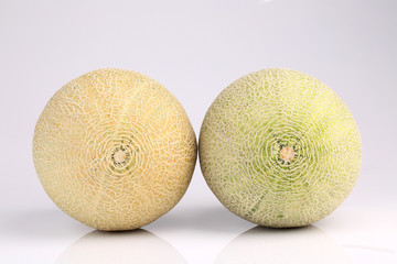 Fresh organic Japanese melon isolated on white background