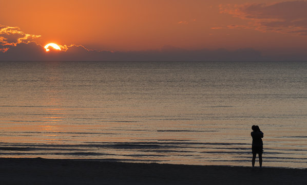 Sunset at the Baltic Sea, Jurmala resort, Latvia