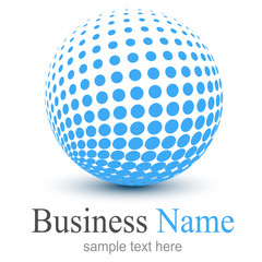 Logo, abstract sphere with halftone design,