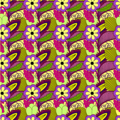 Seamless bright floral pattern. Vector illustration