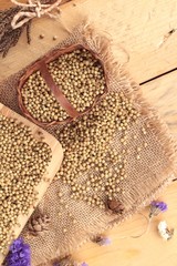 Dry coriander seeds