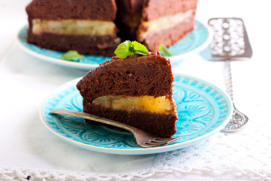 Chocolate and mint cake