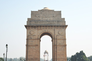 Delhi, India - December 6 2013: The India Gate is a war memorial for 82,000 soldiers of the undivided Indian Army who died in the period 1914-21 in the First World War.